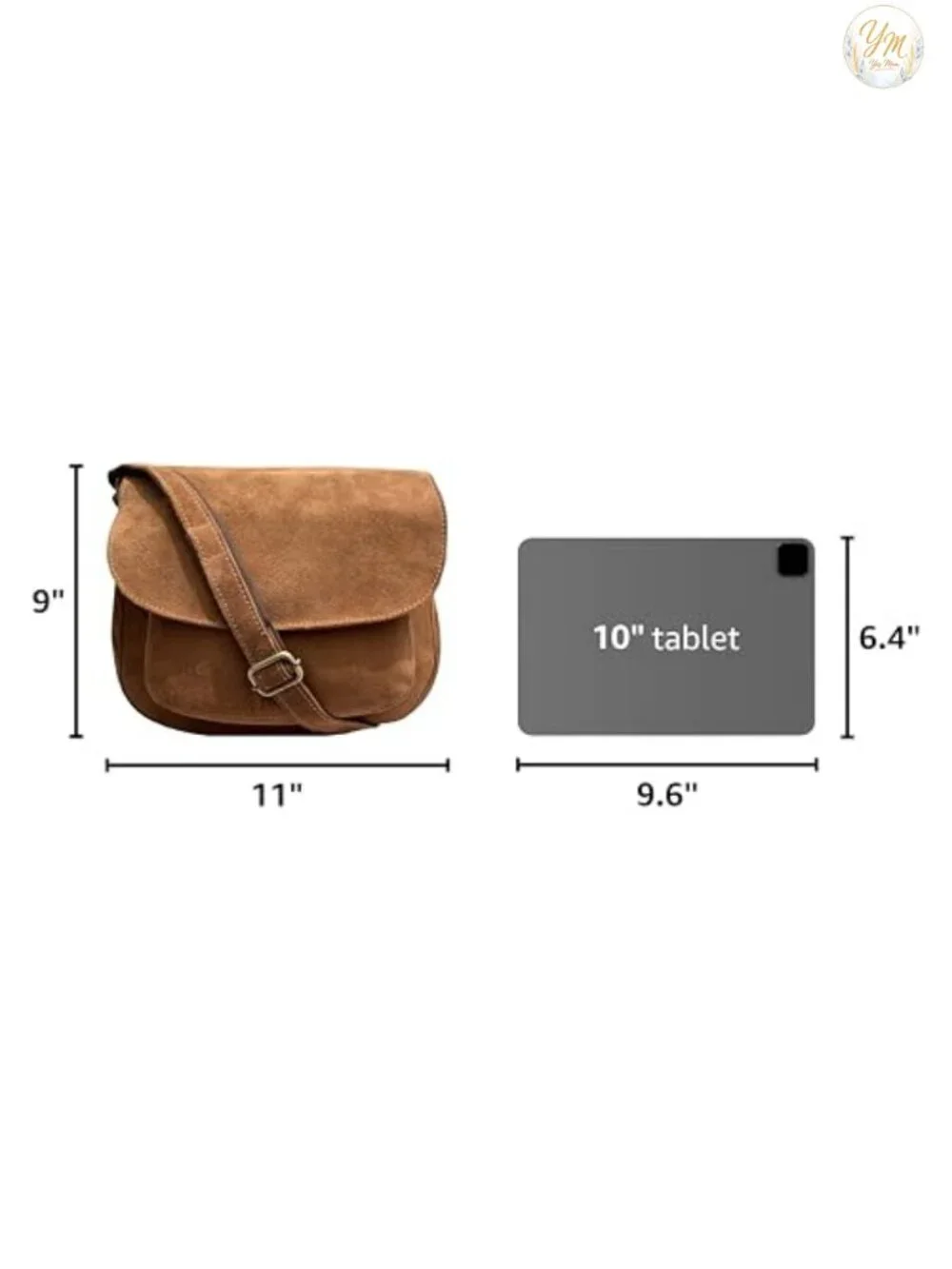 Leather Crossbody Satchel Bag Vintage Suede Handbag